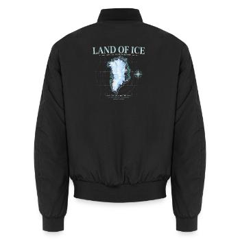 Karte Von Grönland, Eis, Arktis, Kompass, - Unisex Bomberjacke - Schwarz - Hinten - AI Model Male 185 light (185cm)