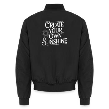 Erschaffe deinen eigenen Sonnenschein - Unisex Bomberjacke - Schwarz - Hinten - AI Model Male 185 light (185cm)