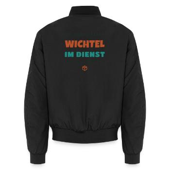 Team Wichtel im Dienst - Pflicht erfüllt Kekse - Unisex Bomberjacke - Schwarz - Hinten - AI Model Male 185 light (185cm)
