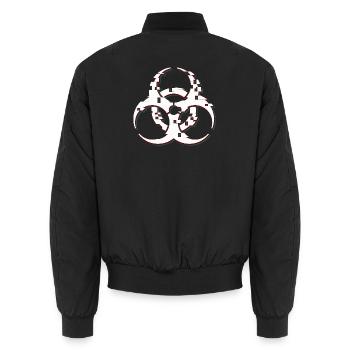 Biohazard-Glitch-Symbol - Unisex Bomberjacke - Schwarz - Hinten - AI Model Male 185 light (185cm)