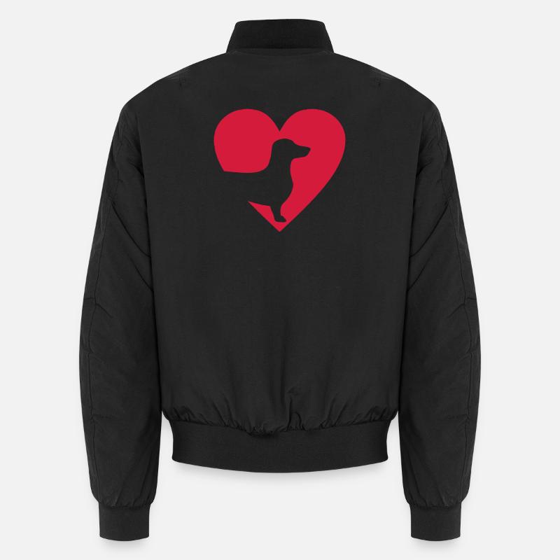 dachshund - Unisex Bomber Jacket - black