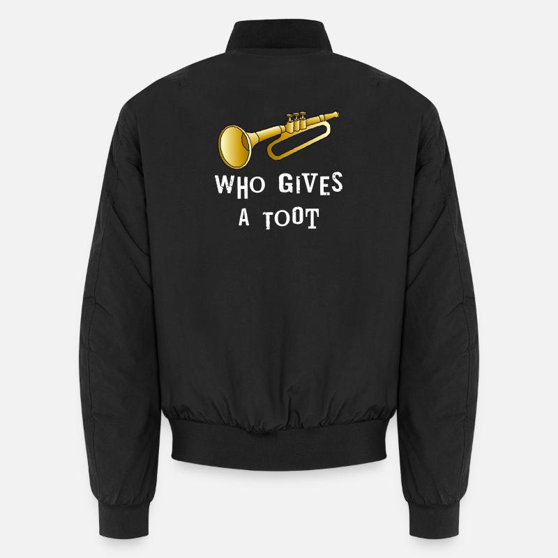 Trumpet Toot White Text Bomber unisexe