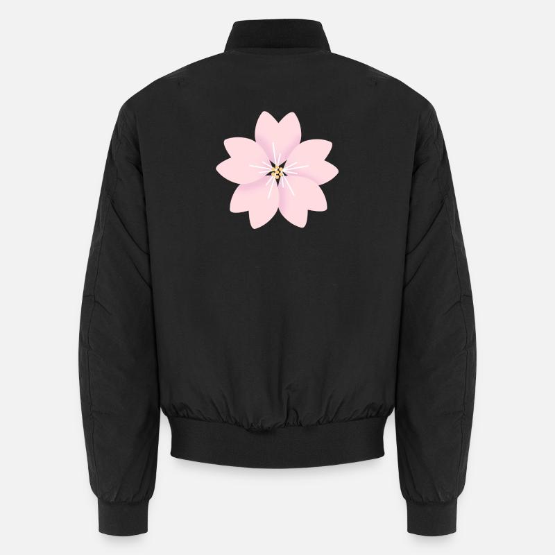 Cherry flower - Unisex Bomber Jacket - black
