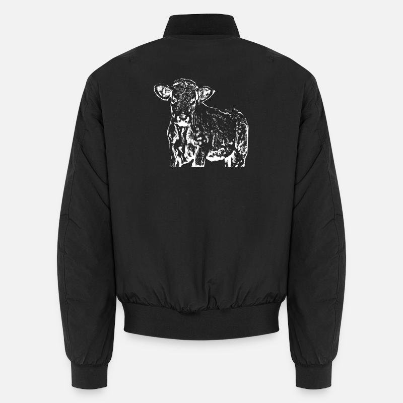 funny cow gift farmer - Unisex Bomber Jacket - black
