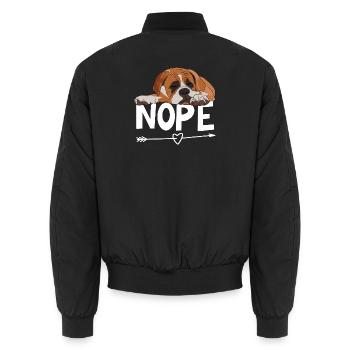 Boxer Dog Nope - Bomber unisexe - noir - Dos - AI Model Male 185 light (185cm)