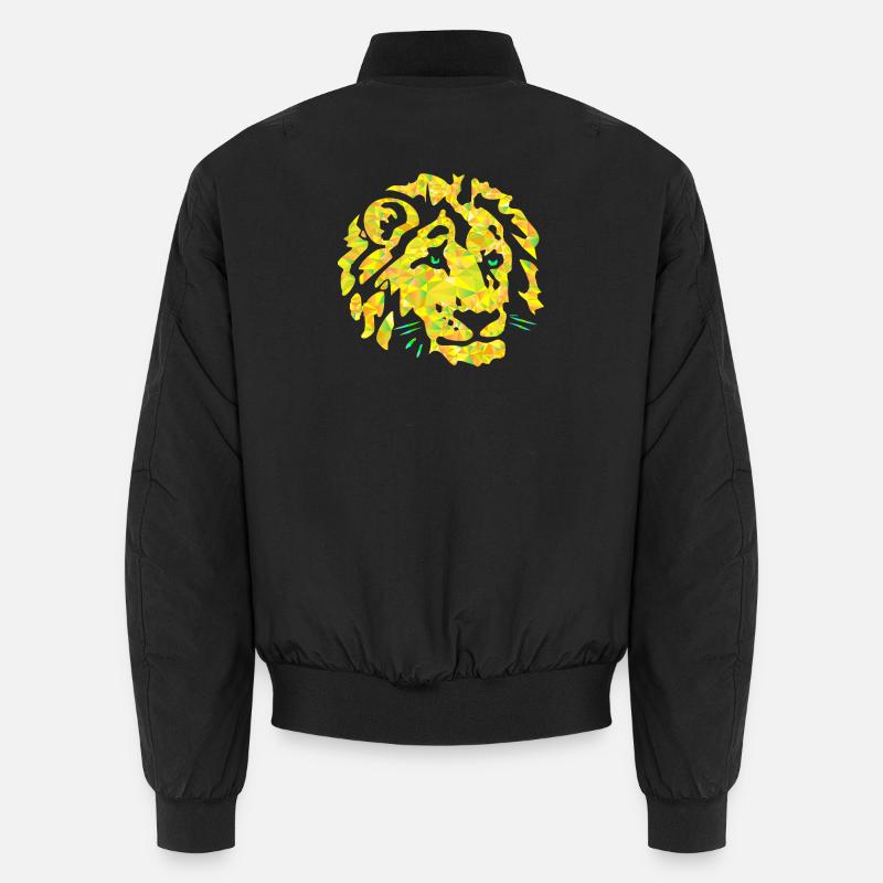 Polygon Löwe Kopf Unisex Bomberjacke