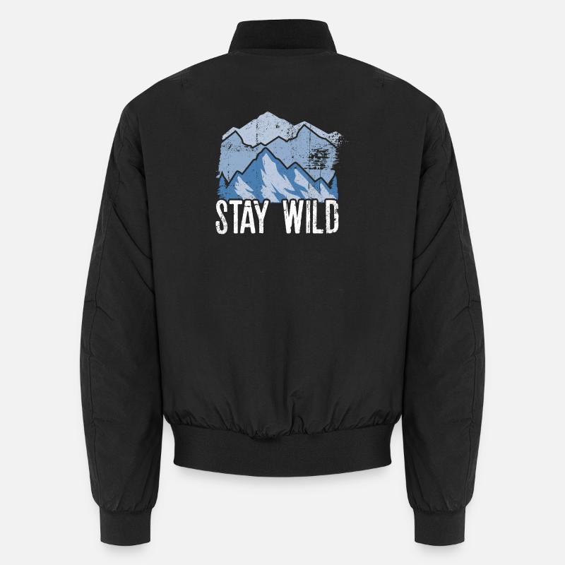 Bleiben Sie wild Berggipfel Unisex Bomberjacke