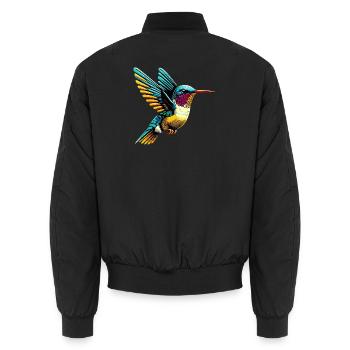 Kolibri - Unisex Bomberjacke - Schwarz - Hinten - AI Model Male 185 light (185cm)