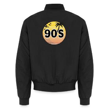 The 90s - Unisex Bomberjacke - Schwarz - Hinten - AI Model Male 185 light (185cm)