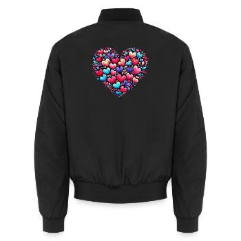 Coeur coloré - Bomber unisexe - noir - Dos - AI Model Male 185 light (185cm)