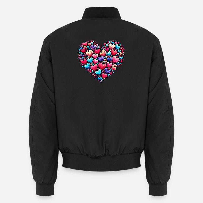 Buntes Herz Unisex Bomberjacke