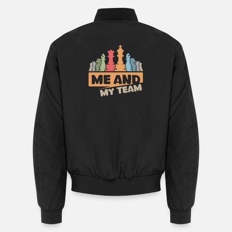 Chess retro cool saying team vintage chess piece Unisex Bomber Jacket
