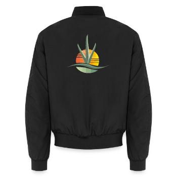 Aloe Logo - Unisex Bomber Jacket - black - Back - AI Model Male 185 light (185cm)