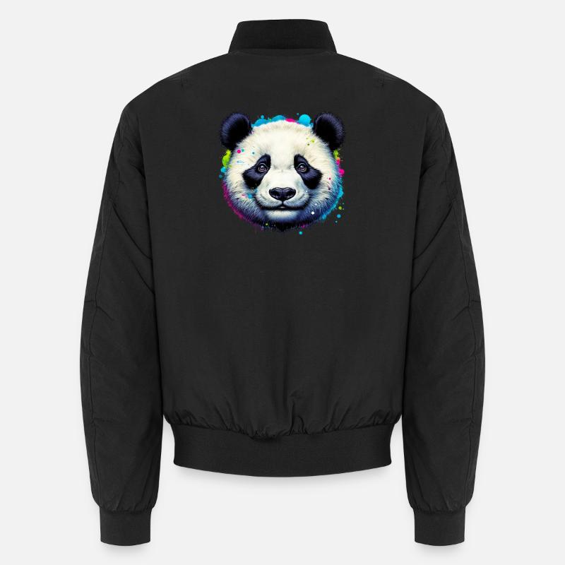 Panda - Unisex Bomberjacke - Schwarz