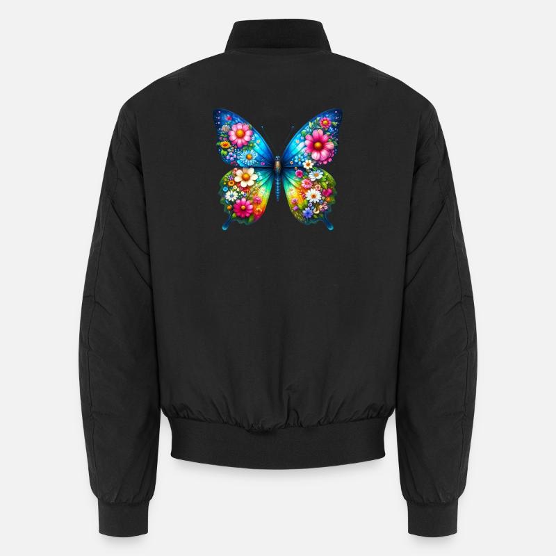 Fleurs de fleurs de papillon Bomber unisexe