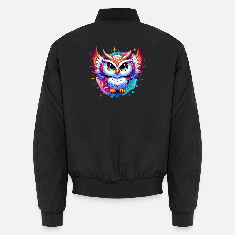 Owl - Unisex Bomber Jacket - black
