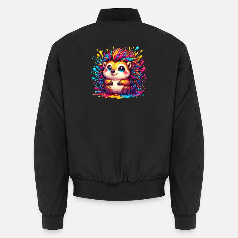 Hedgehog - Unisex Bomber Jacket - black