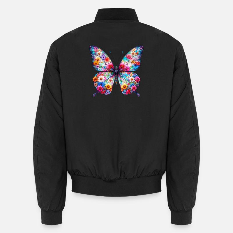 Papillon décoré de fleurs Bomber unisexe
