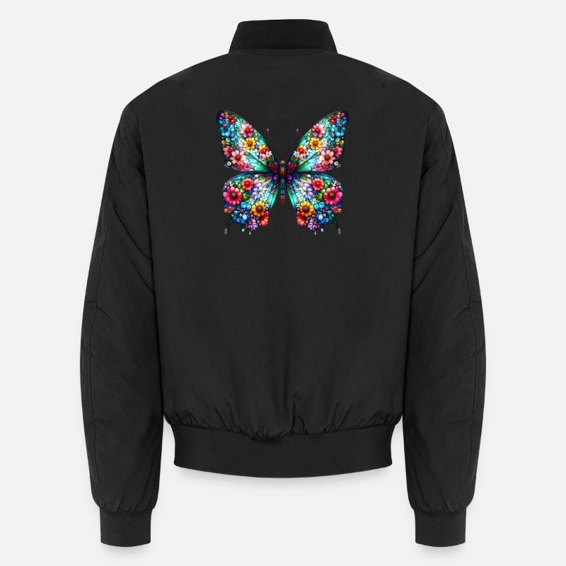 Papillon décoré de fleurs Bomber unisexe