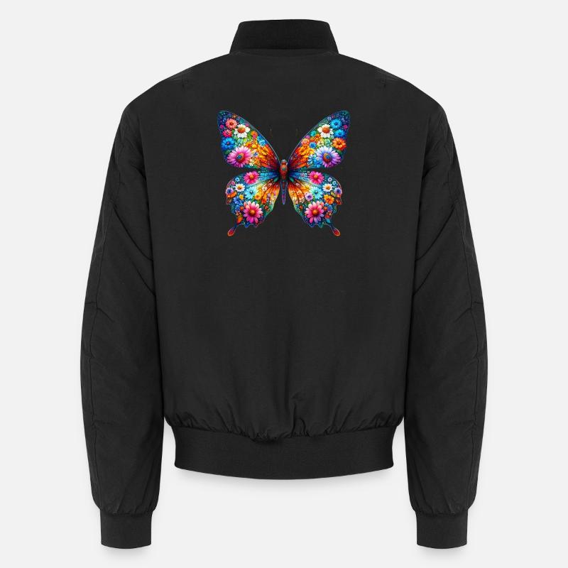 Papillon décoré de fleurs Bomber unisexe