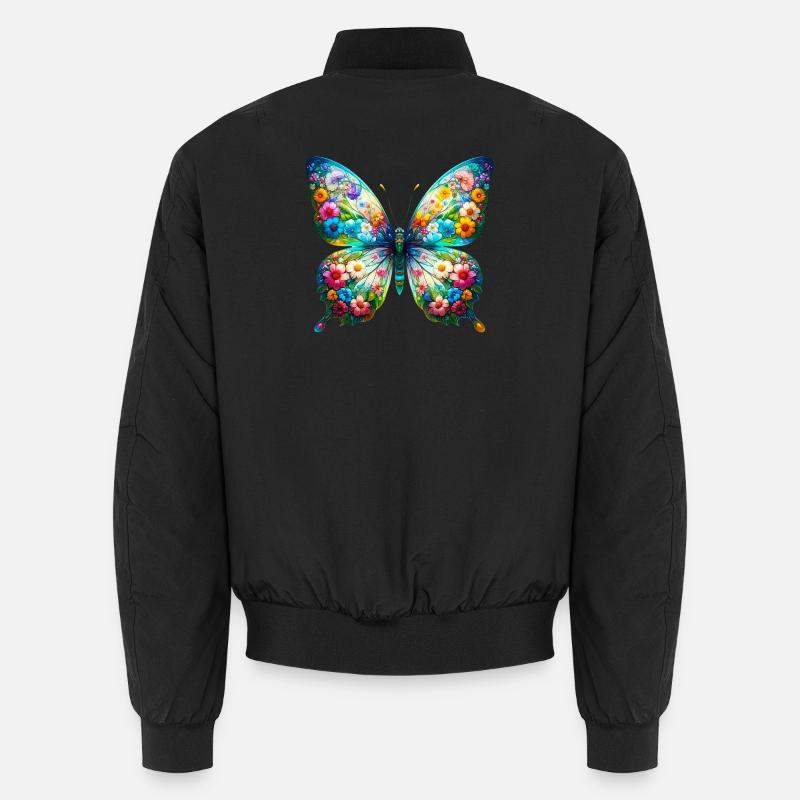 Papillon décoré de fleurs Bomber unisexe