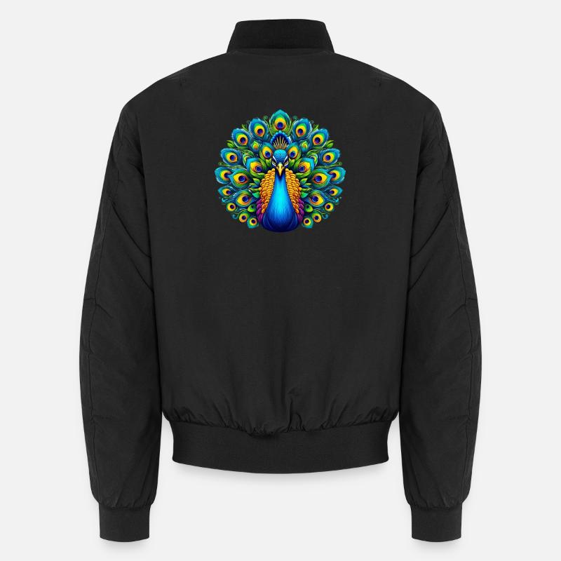 Peacock - Unisex Bomber Jacket - black