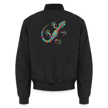Gecko - Unisex Bomberjacke - Schwarz - Hinten - AI Model Male 185 light (185cm)