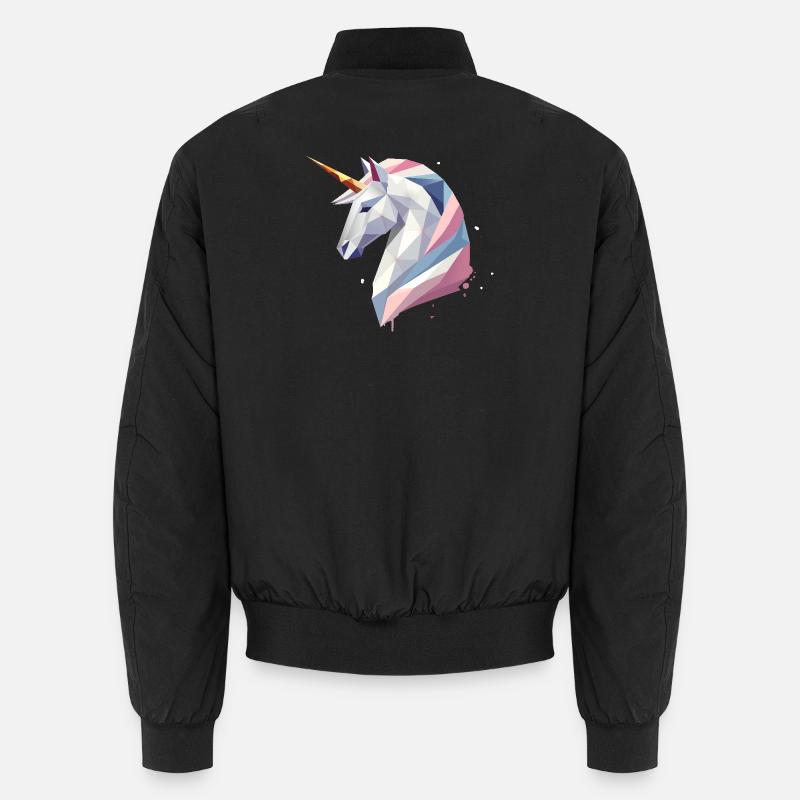Geometrisches Einhorn – Moderne Eleganz Unisex Bomberjacke