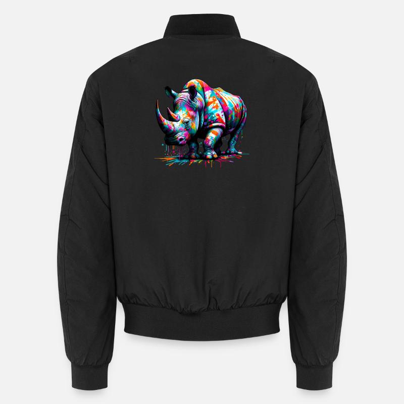 Rhinoceros - Unisex Bomber Jacket - black