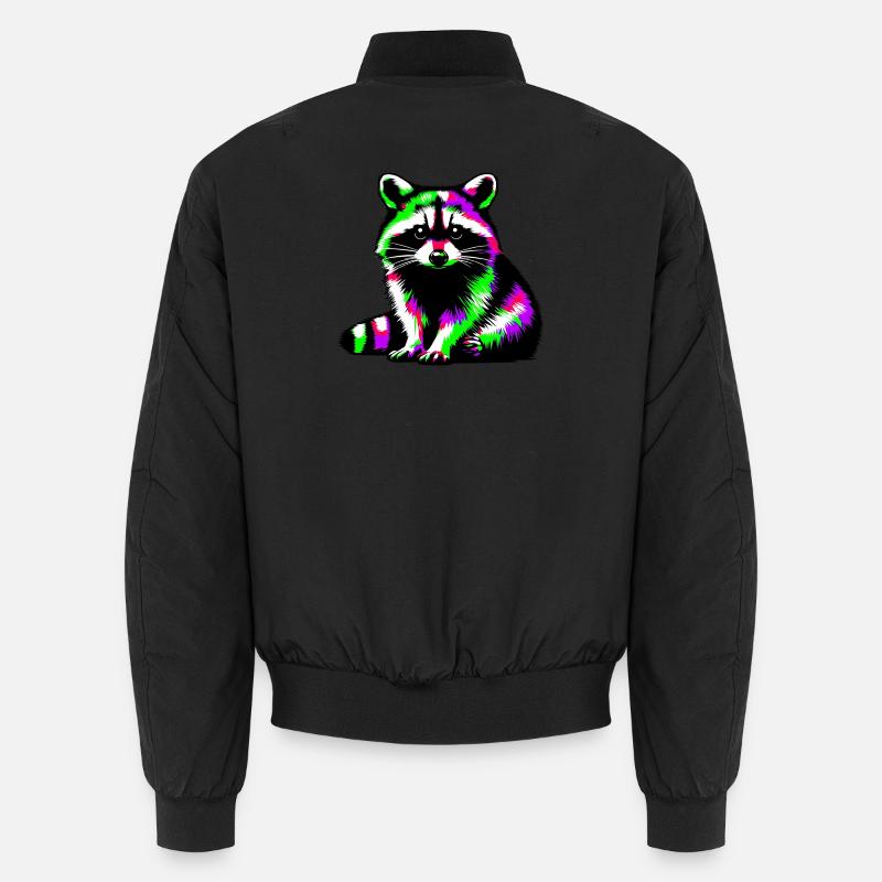 Raccoon - Unisex Bomber Jacket - black
