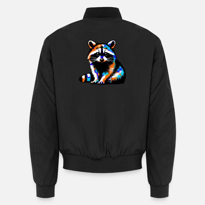 Raccoon - Unisex Bomber Jacket - black