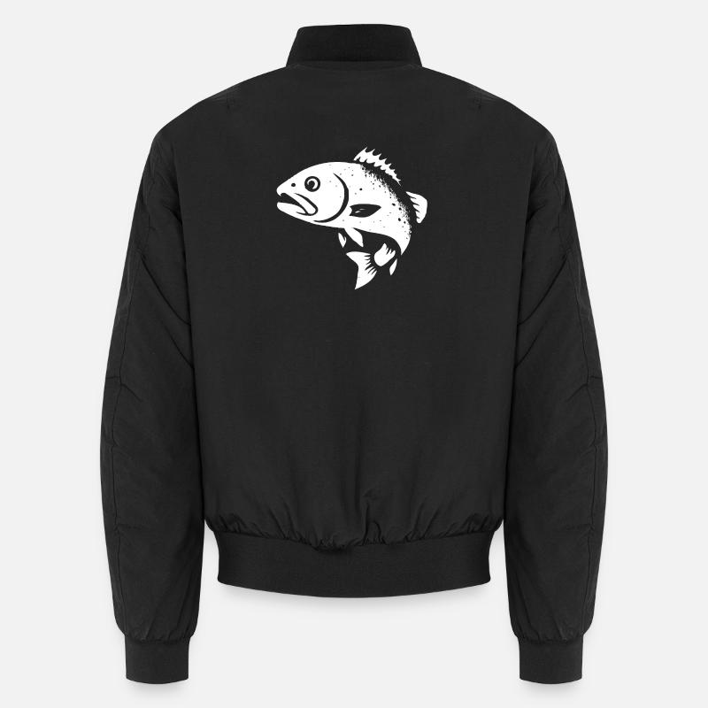 Zander and perch - Unisex Bomber Jacket - black