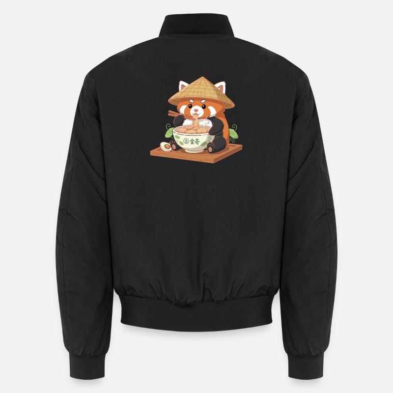 Ramen Panda avec chapeau de paille Bomber unisexe