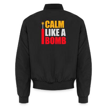 Calm Like Bomb Paradox Ironie Humor Explosiv Witz - Unisex Bomberjacke - Schwarz - Hinten - AI Model Male 185 light (185cm)