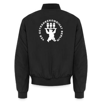 DDR-VEB Getränkekombinat-Berlin - Unisex Bomber Jacket - black - Back - AI Model Male 185 light (185cm)