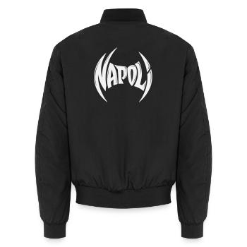 Napoli Crest Typography - Unisex Bomber Jacket - black - Back - AI Model Male 185 light (185cm)