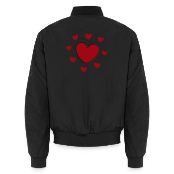 rotes Herz rot Geschenk Valentinstag - Unisex Bomberjacke - Schwarz - Hinten - AI Model Male 185 light (185cm)