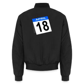 Calendrier du 18e anniversaire d’avril - Bomber unisexe - noir - Dos - AI Model Male 185 light (185cm)