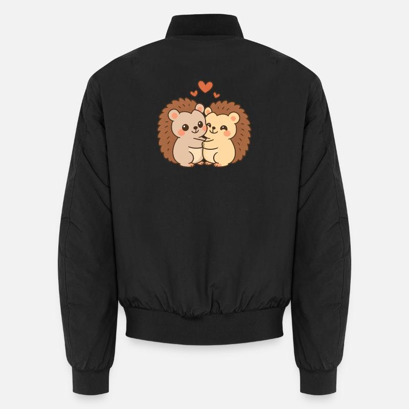 Valentinstag Herz Igel Paar Unisex Bomberjacke