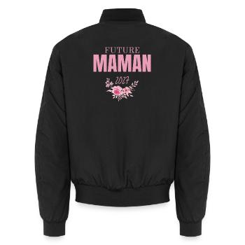 Blumen-Mama 2027 - Unisex Bomberjacke - Schwarz - Hinten - AI Model Male 185 light (185cm)