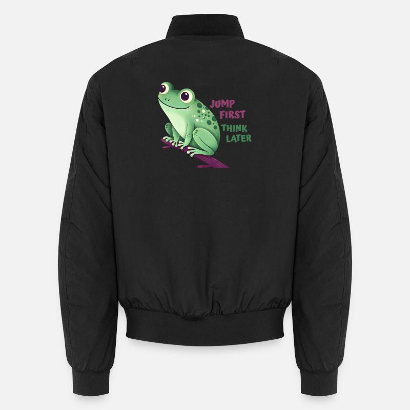 Frosch mit Zitat Unisex Bomberjacke