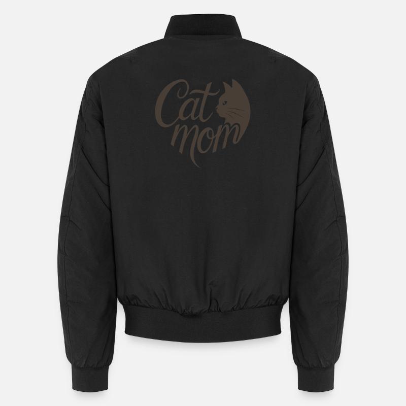 Cat Mom, Katzmama Heart Typographie Bomber unisexe