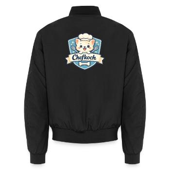 Chefkoch Hund Logo - Unisex Bomberjacke - Schwarz - Hinten - AI Model Male 185 light (185cm)