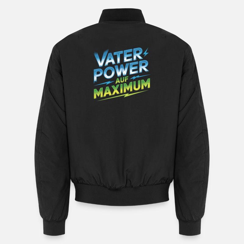 Vaterpower Auf Maximum Väter Papa Kinder Geschenk Unisex Bomberjacke