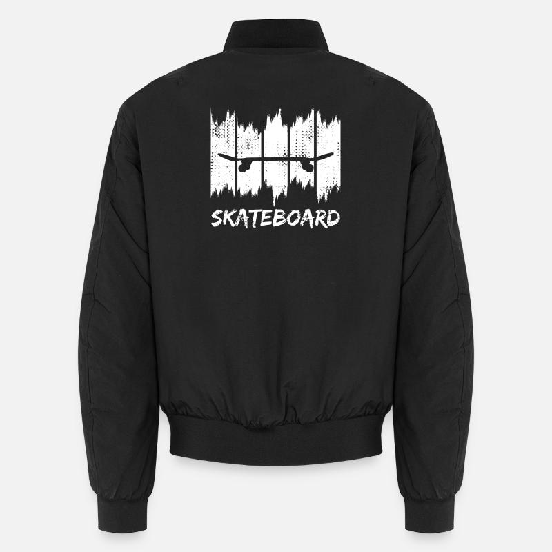 Skateboard Silhouette Grunge Print Unisex Bomber Jacket