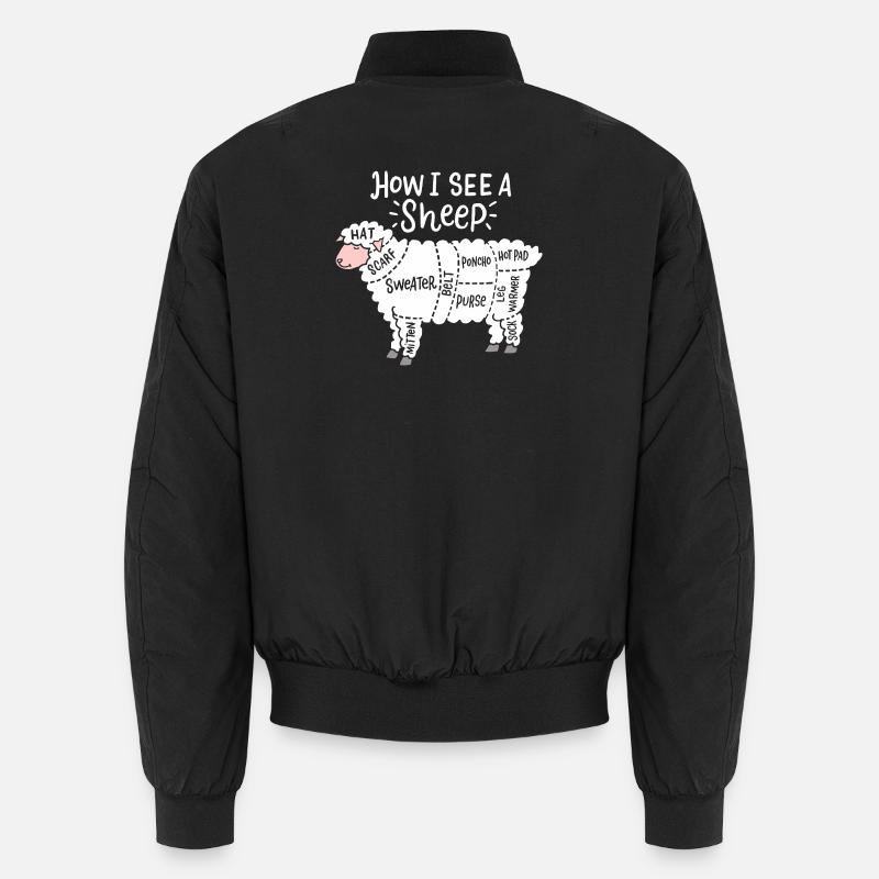 Wie ich ein Schafdiagramm sehe Unisex Bomberjacke