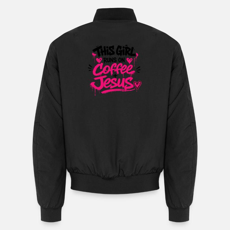 Coffee Jesus Graffiti - Bomber unisexe - noir