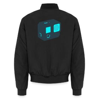 Action Camera Drone Icon - Unisex Bomber Jacket - black - Back - AI Model Male 185 light (185cm)