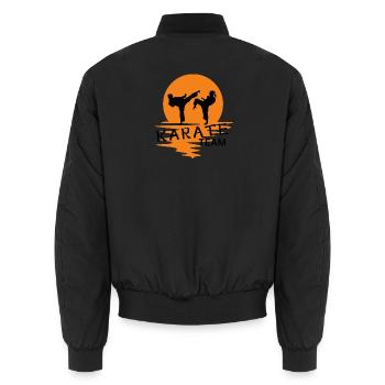 Duo de Karaté Silhouette Lever du Soleil - Bomber unisexe - noir - Dos - AI Model Male 185 light (185cm)