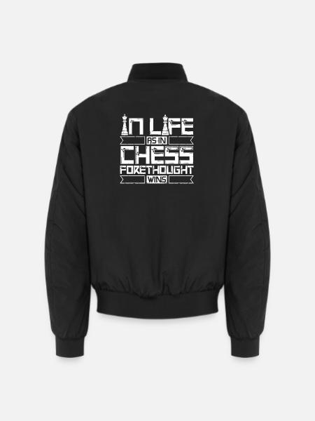 Chess Chess Player Chessboard - Unisex Bomber Jacket - black